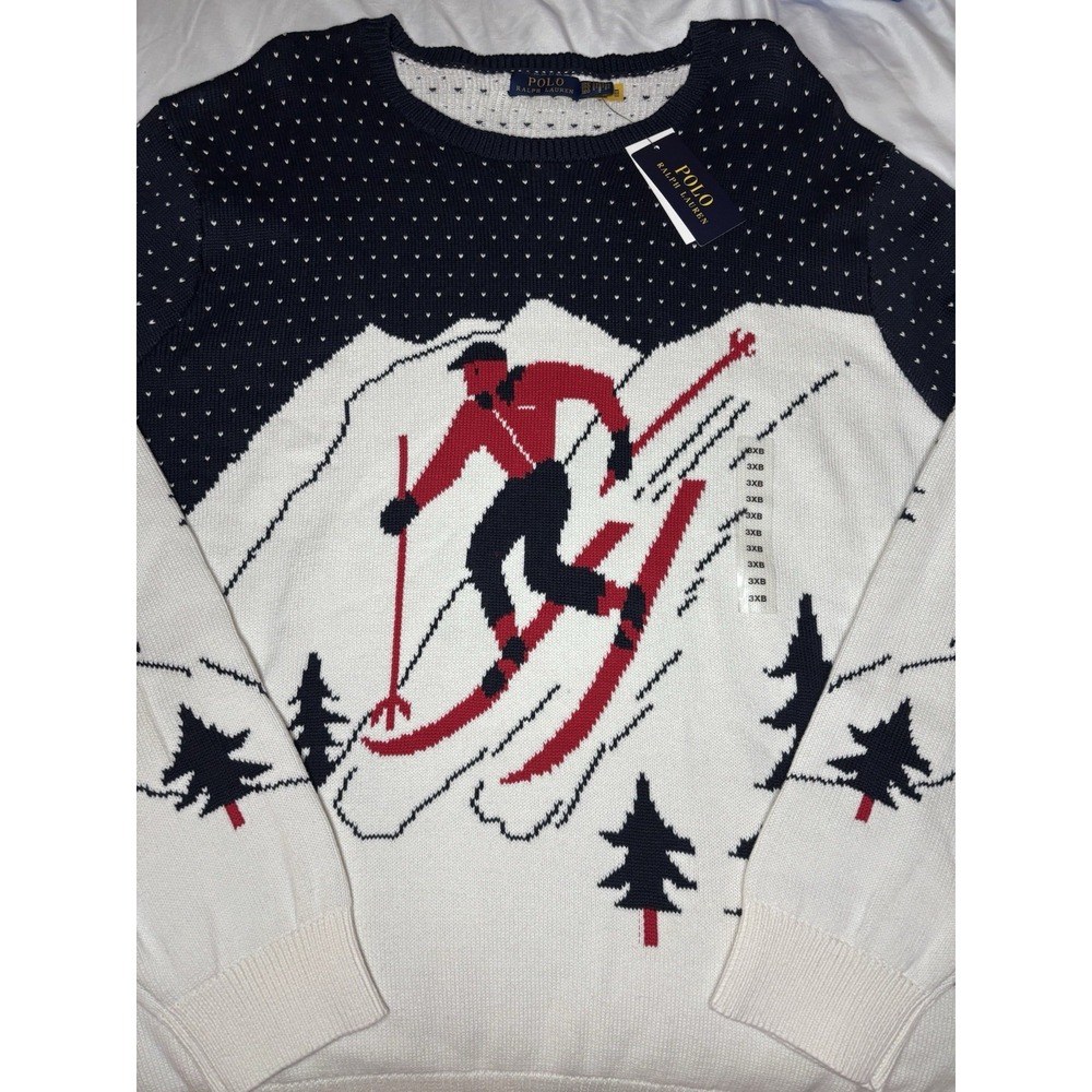 Polo‎ Ralph Lauren Knit Downhill Ski Holiday Sweater Crewneck 3XB Big NWT $248